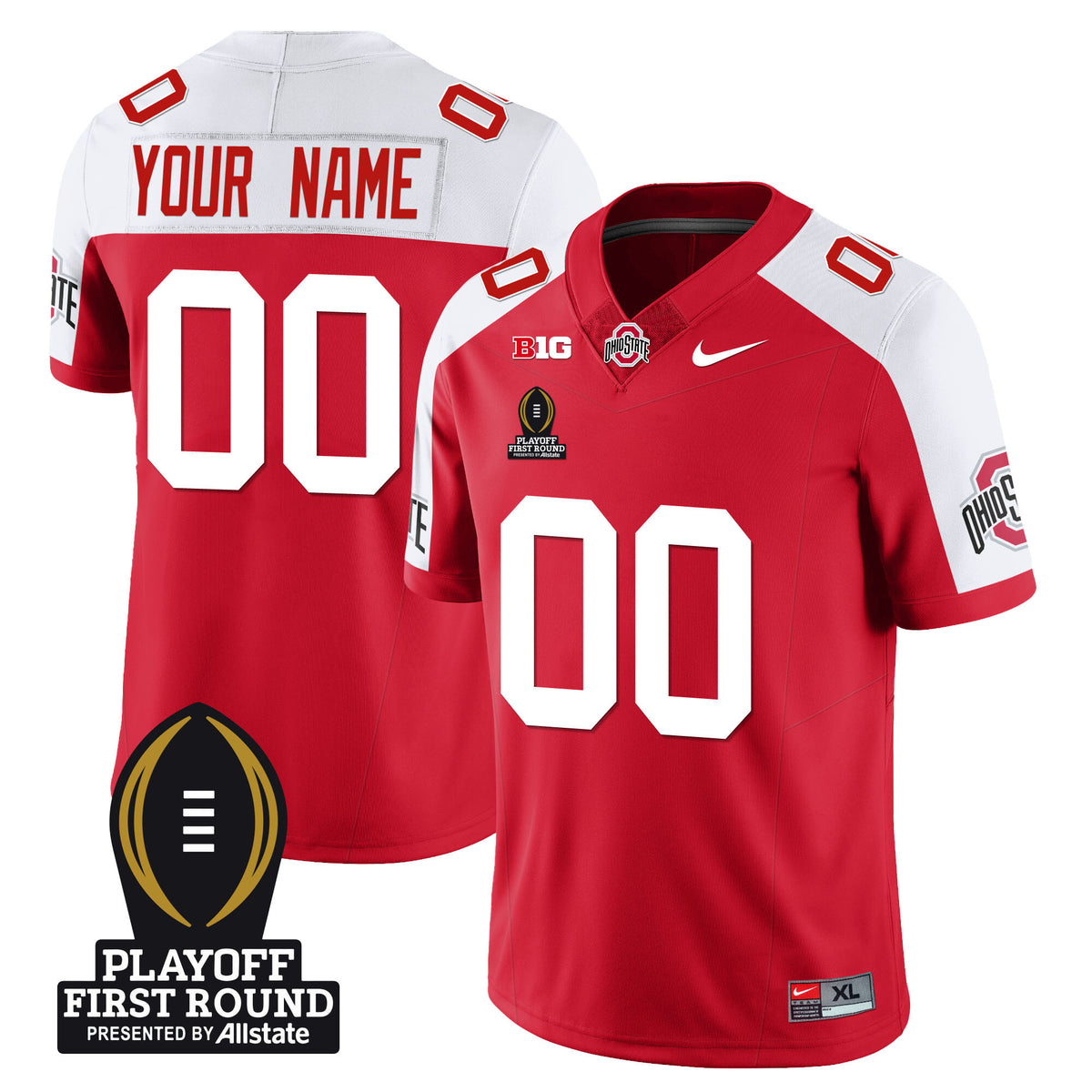 Ohio State Buckeyes Football - Playoff First Round Patch - All Stitched