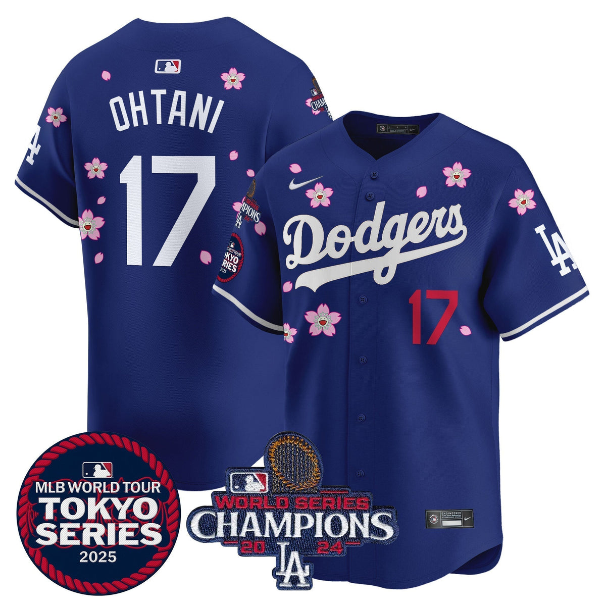 Dodgers Tokyo Series 2025 World Series Champions Patch Vapor Premier Limited Jersey - Stitched