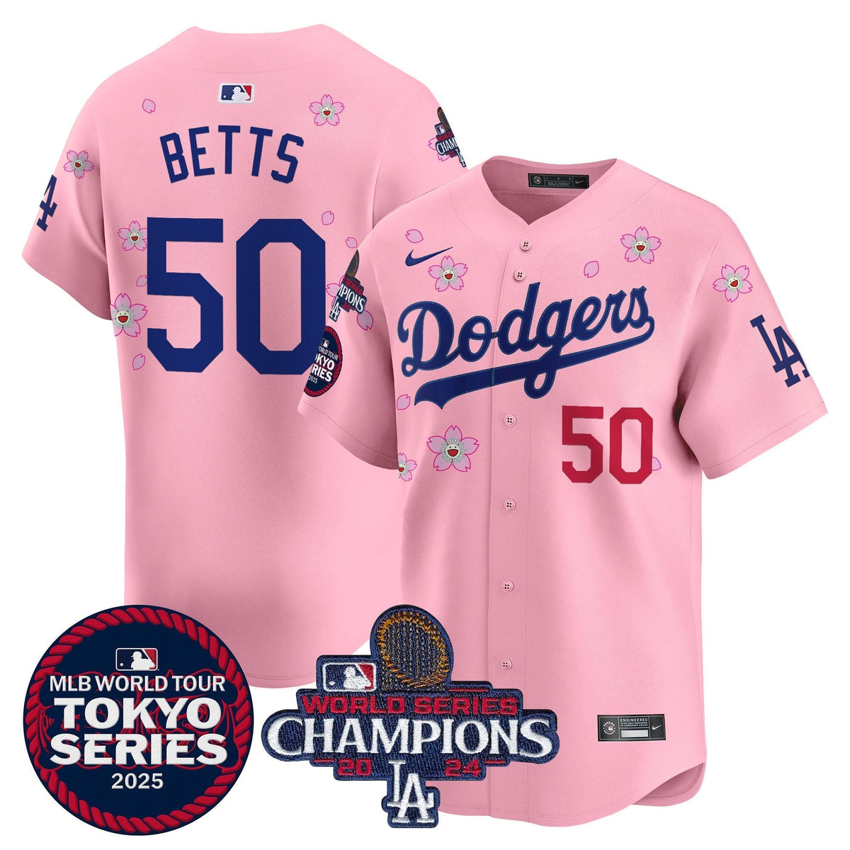 Dodgers Tokyo Series 2025 World Series Champions Patch Vapor Premier Limited Jersey - Stitched