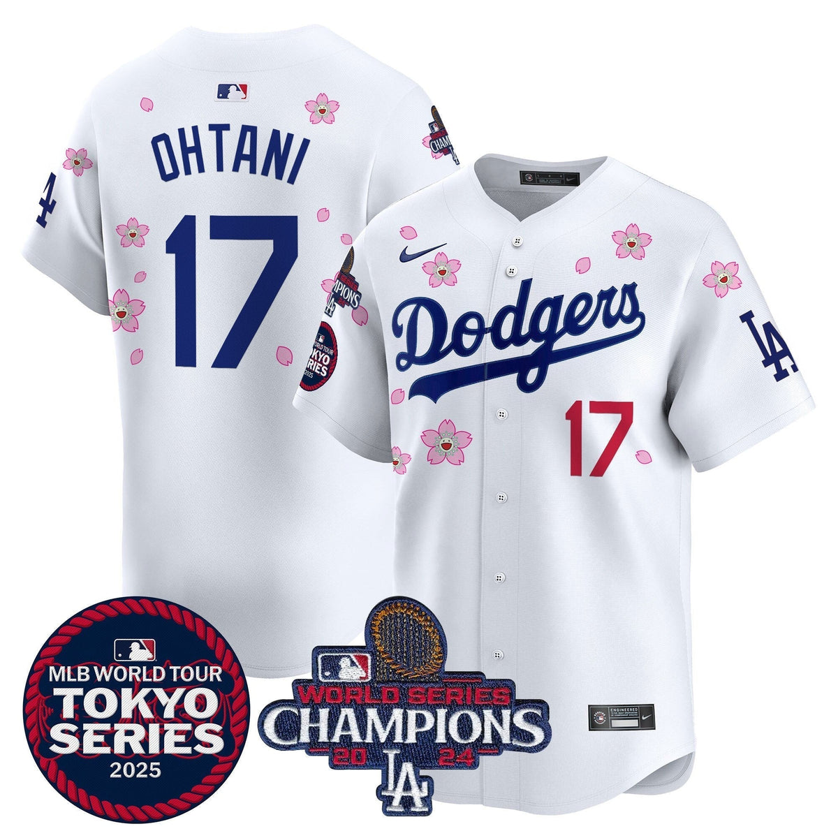 Dodgers Tokyo Series 2025 World Series Champions Patch Vapor Premier Limited Jersey - Stitched