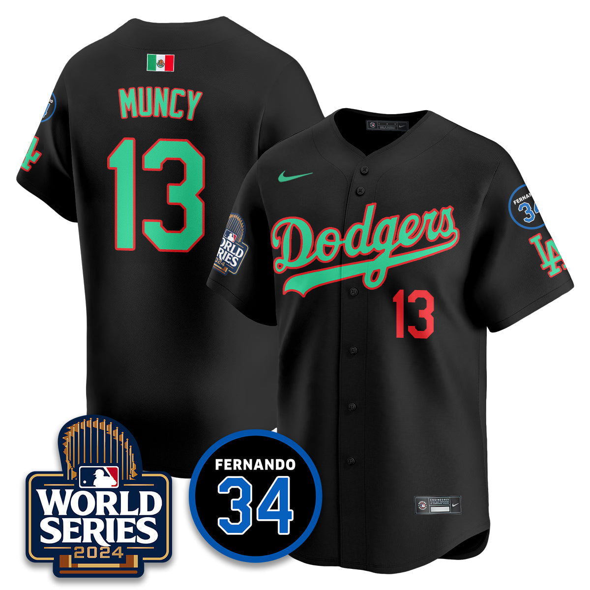Dodgers Mexico World Series Jersey - Stitched