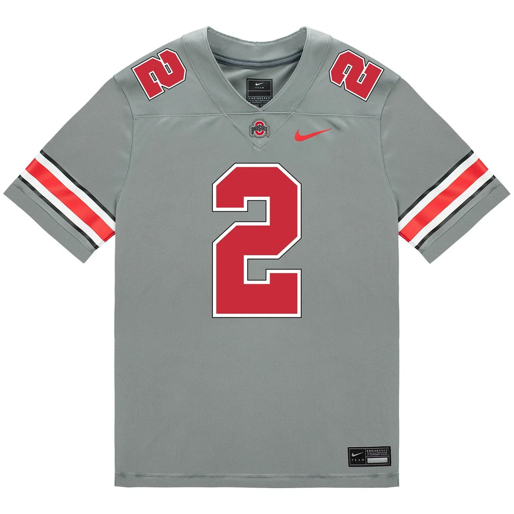 Caleb Downs Ohio State Buckeyes Jersey – Grey