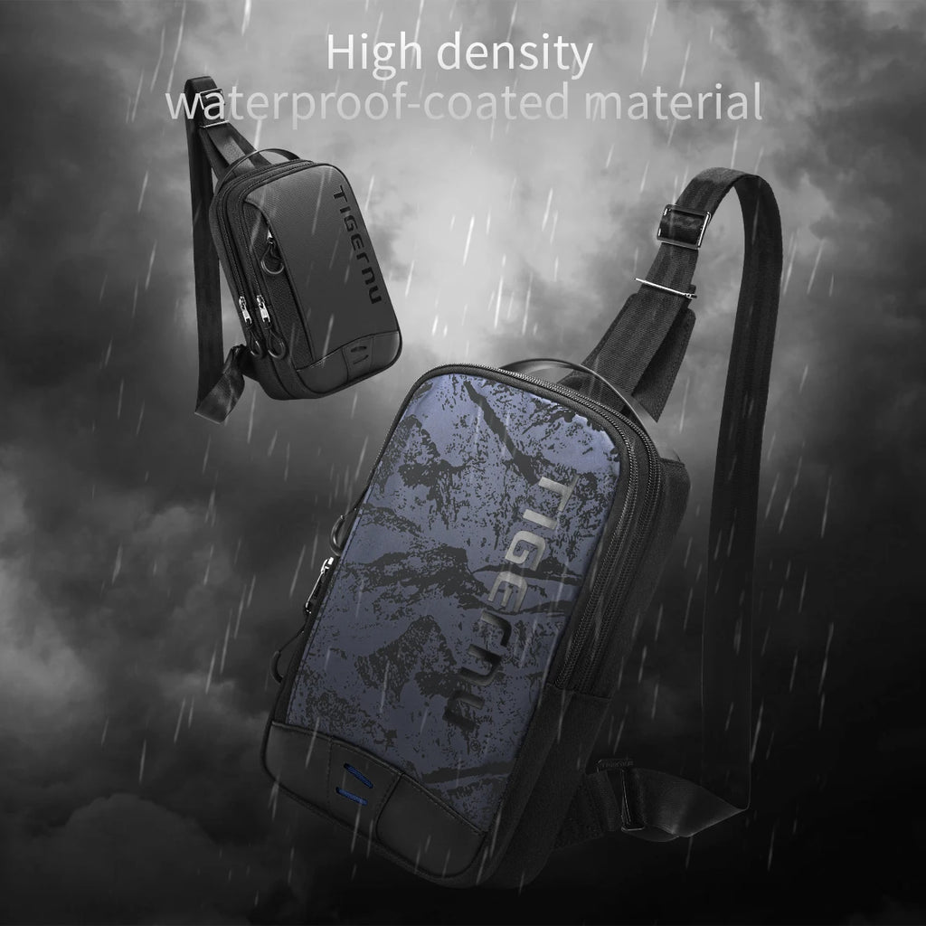 Tigernu Chest Bag For Men Cool Style Men Shoulder Bag 9.7inch IPad Bag Casual Male Crossbody Bag Lightweigt Mini Bags