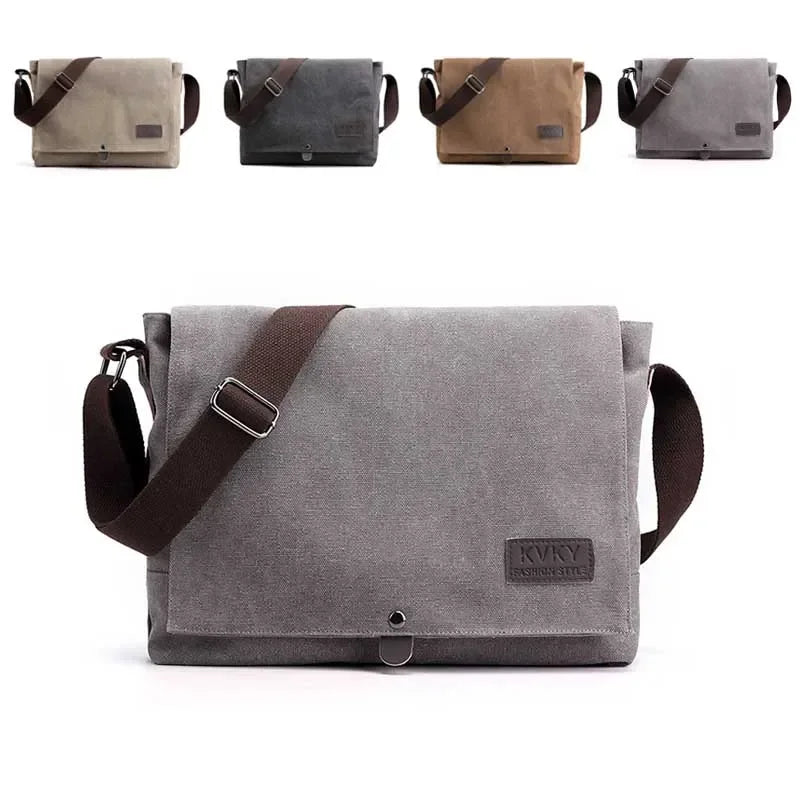 New Fashion Cross Body Bag New Men Canvas Crossbody Shoulder Messenger Bags Man Casual Solid Multi Function Portable Male Bag