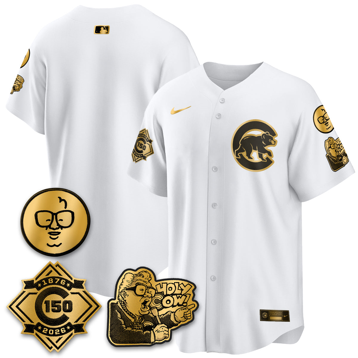 CHC 150th Anniversary Harry Caray Holy Cow Vapor Premier Limited Jersey - Stitched V3