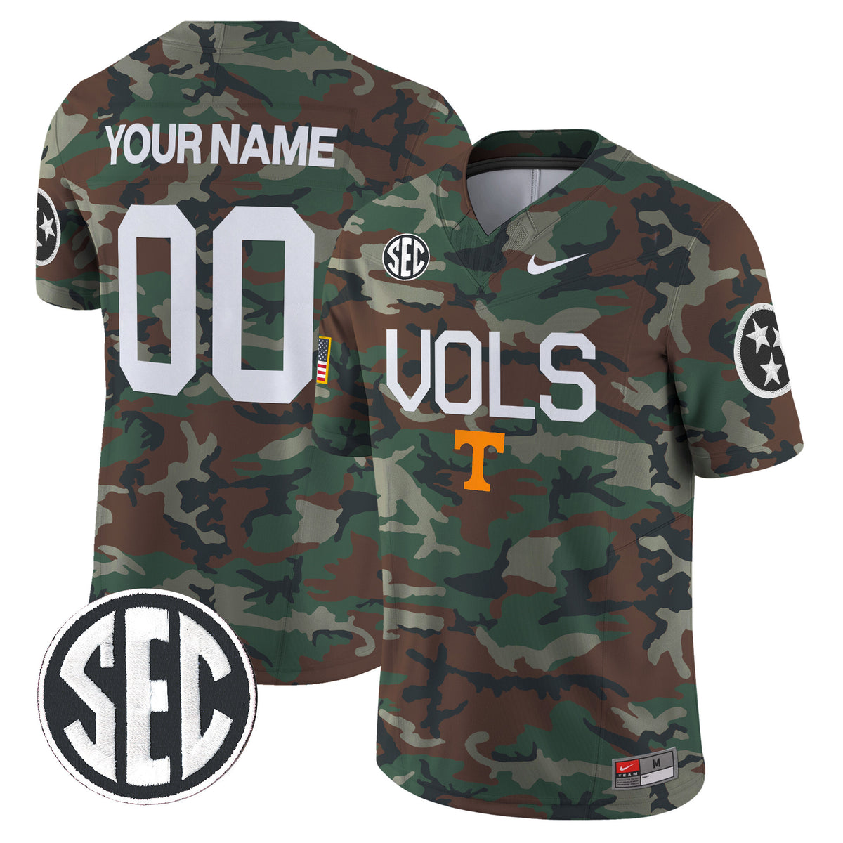 Tennessee Volunteers 2024 Military Vapor Limited Custom Jersey - All Stitched