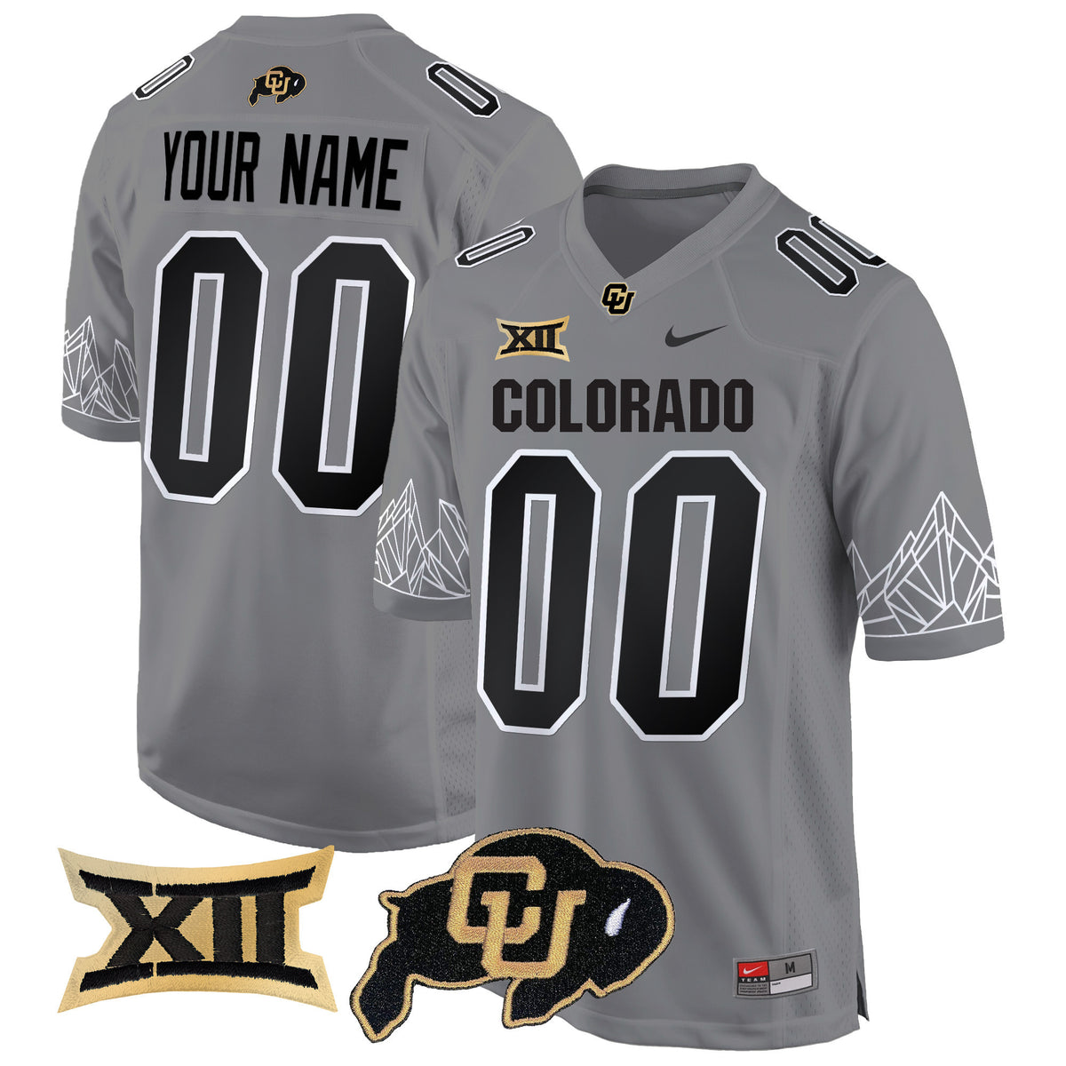 Colorado Buffaloes Big 12 XII Patch Game Custom Jersey - All Stitched