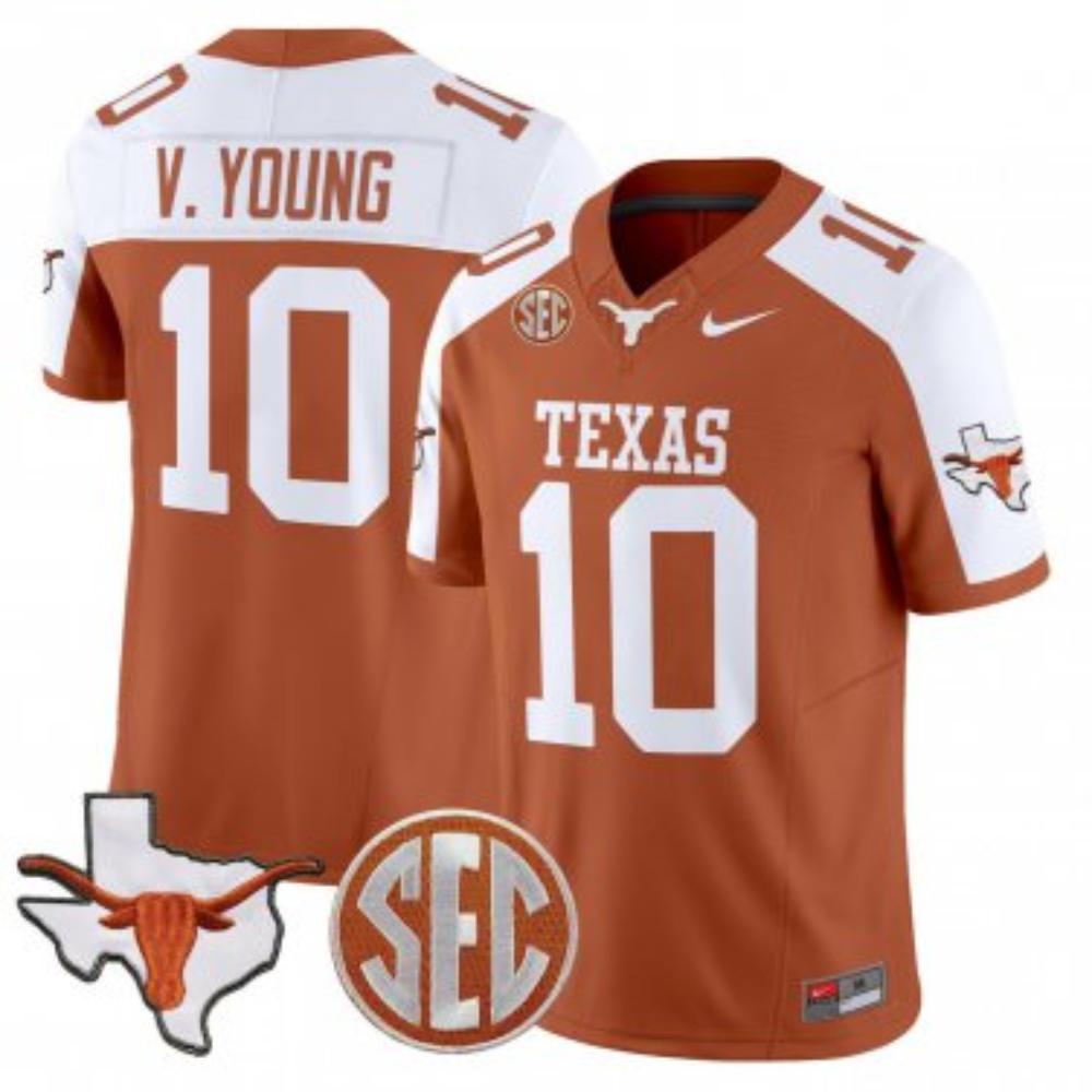 Vince Young Texas Longhorns Jersey - Orange/White